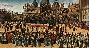 BELLINI, Gentile Procession in Piazza S. Marco oil painting on canvas